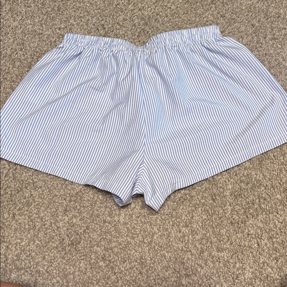 Blue & White Striped poplin Shorts cotton blend material with elastic waistband - Picture 8 of 8